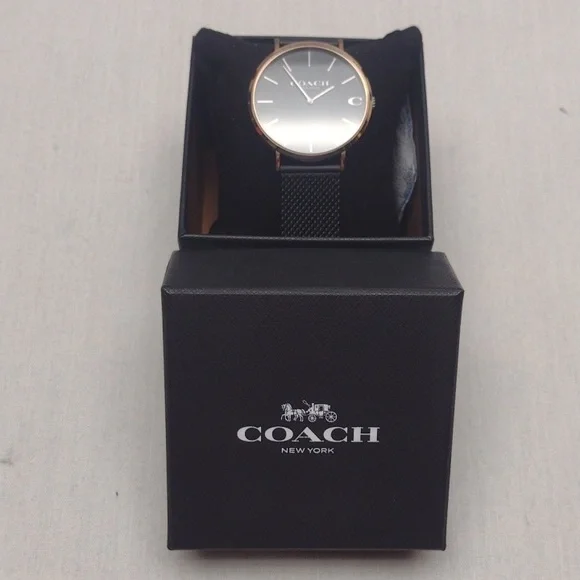 Coach Charles Black Ion Dial Black Mesh Bracelet Watch for Men - 14602470 - Picture 4 of 4